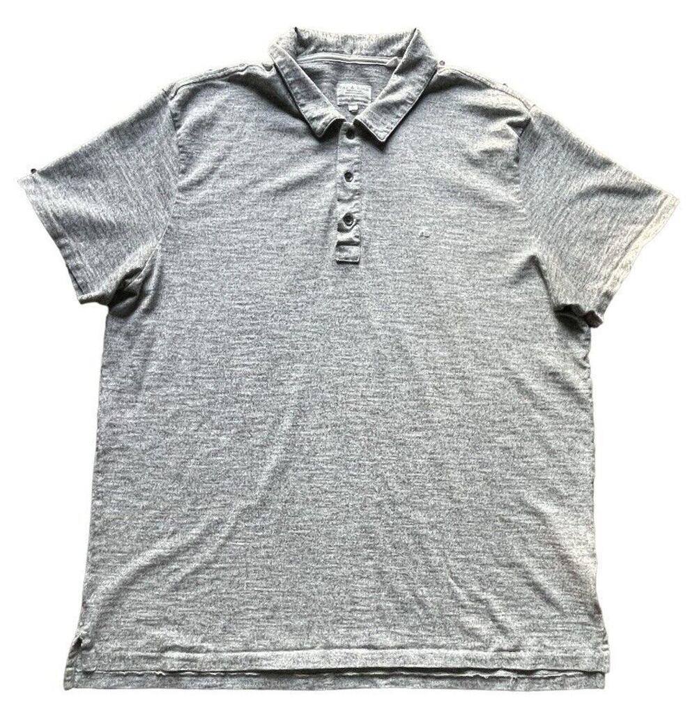 Rag & Bone Polo Shirt Mens XL Gray Standard Issue SS Slub Cotton Peru